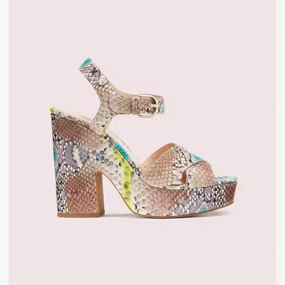 kate spade Shoes - Kate Spade Grace snakeskin platform sandal heel summer size 7.5